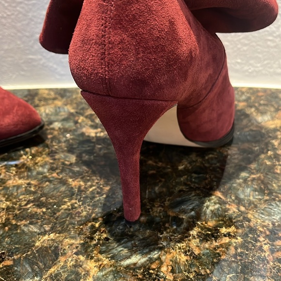 BCBG Burgundy suede women's booties. Women's size: 8 - Picture 5 of 6